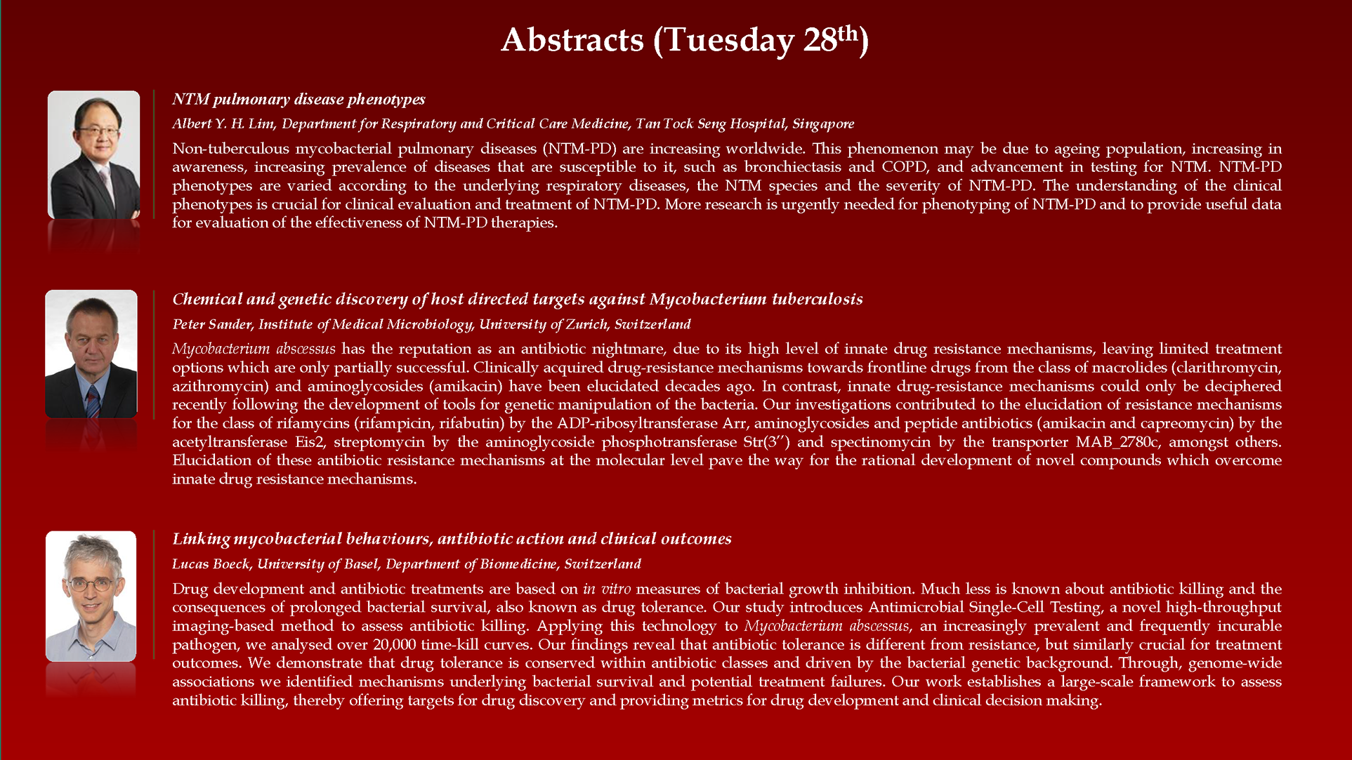 Abstracts of Day 2 (28th May) - 1 0f 3