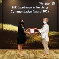 Dr Sally Jones receiving NIE Excellence in Teaching Commendation Award (2019)