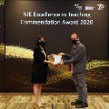 Dr Mark Seilhamer receiving NIE Excellence in Teaching Commendation Award (2020)
