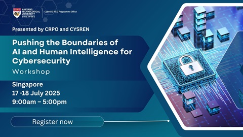 Web banner for the inaugural Pushing the Boundaries of AI and Human intelligence for Cybersecurity workshop