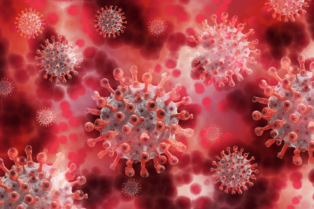 Illustration of coronavirus particles