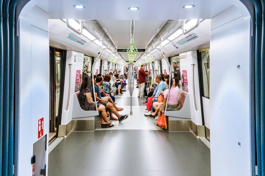 People in a MRT train