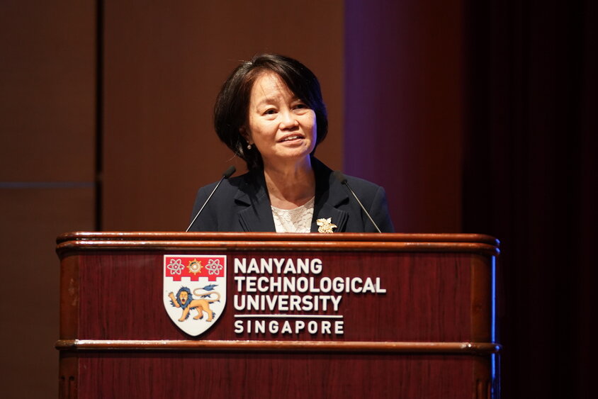 Prof Christina Soh announcing the launch of the courses 