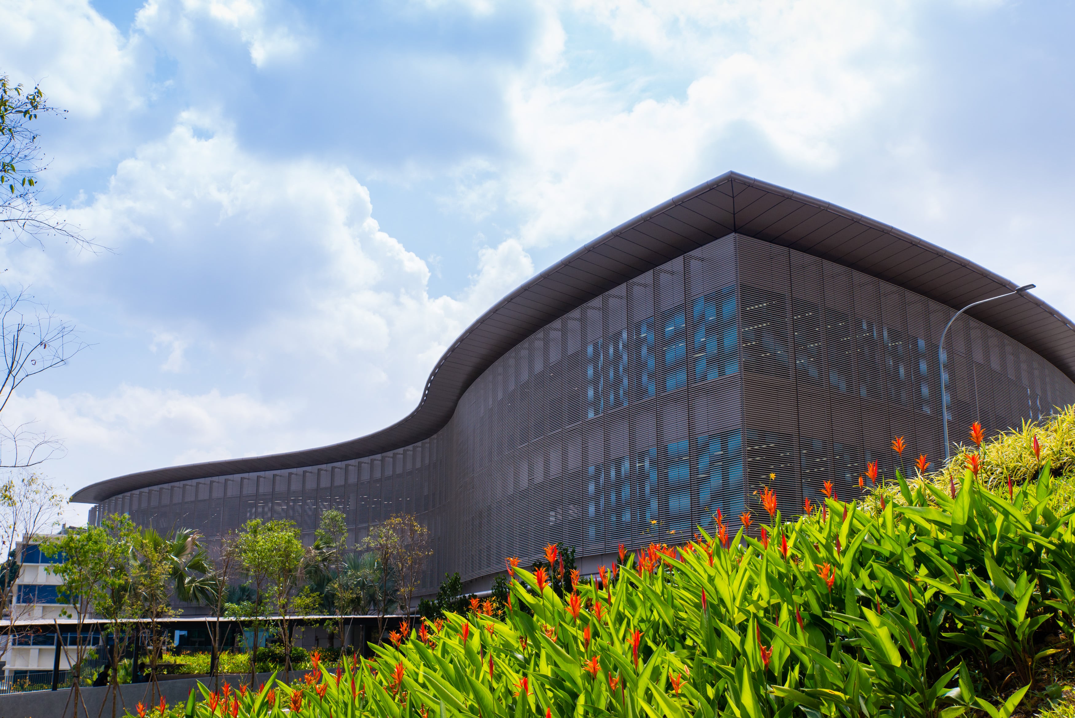 Landscape view of The Arc, a flagship building in Nanyang Technological University