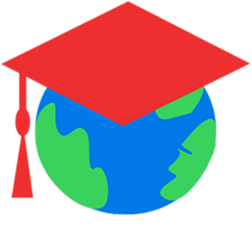 Globe wearing a red mortarboard