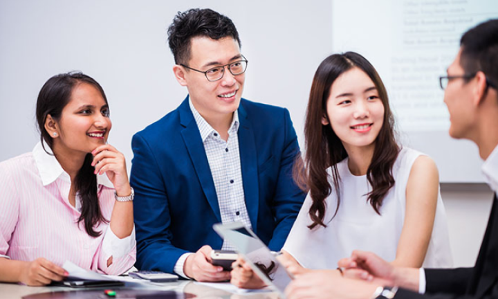 Group of students in discussion