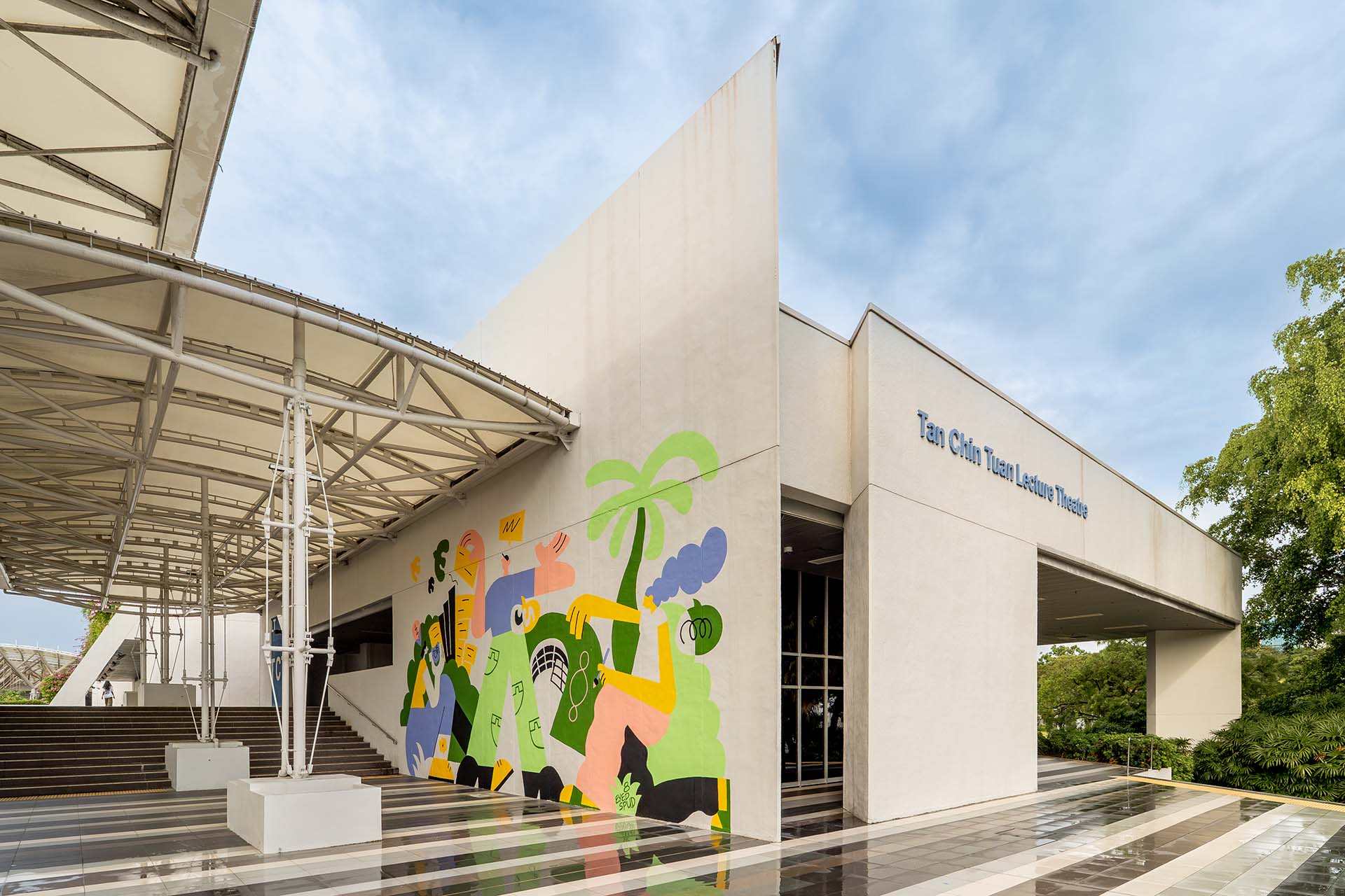Becoming Mural on side of Tan Chin Tuan Lecture Theatre
