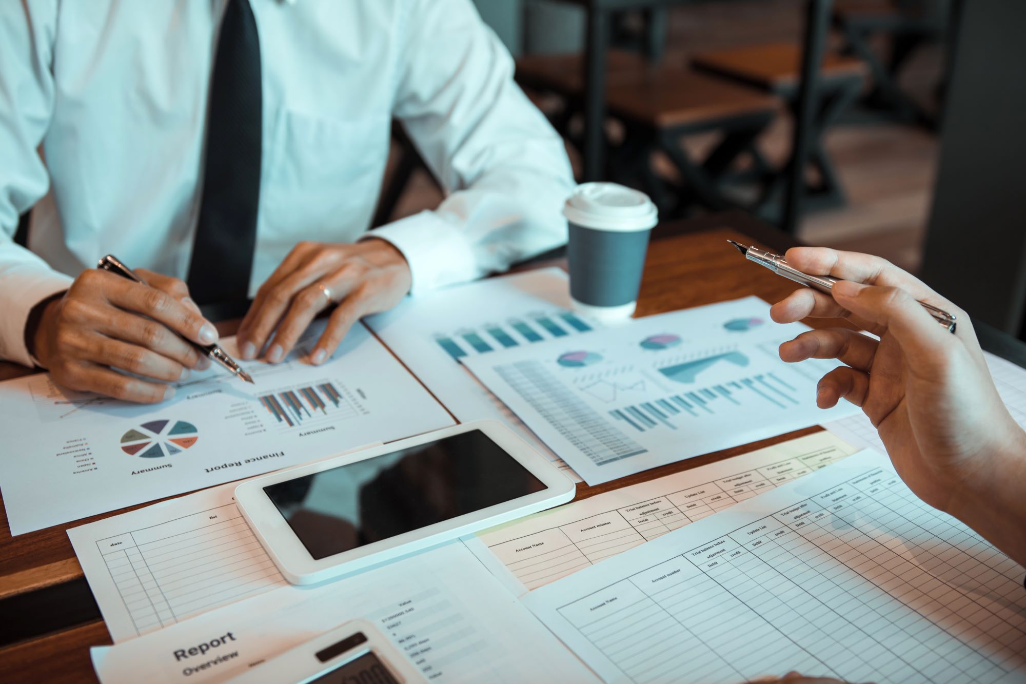 Discussion in a business setting.