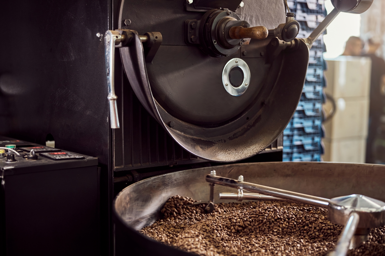 Industrial Coffee Machine with Coffee Beans