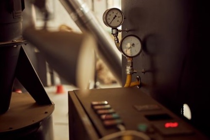 Close up of industrial equipment with gas monometer