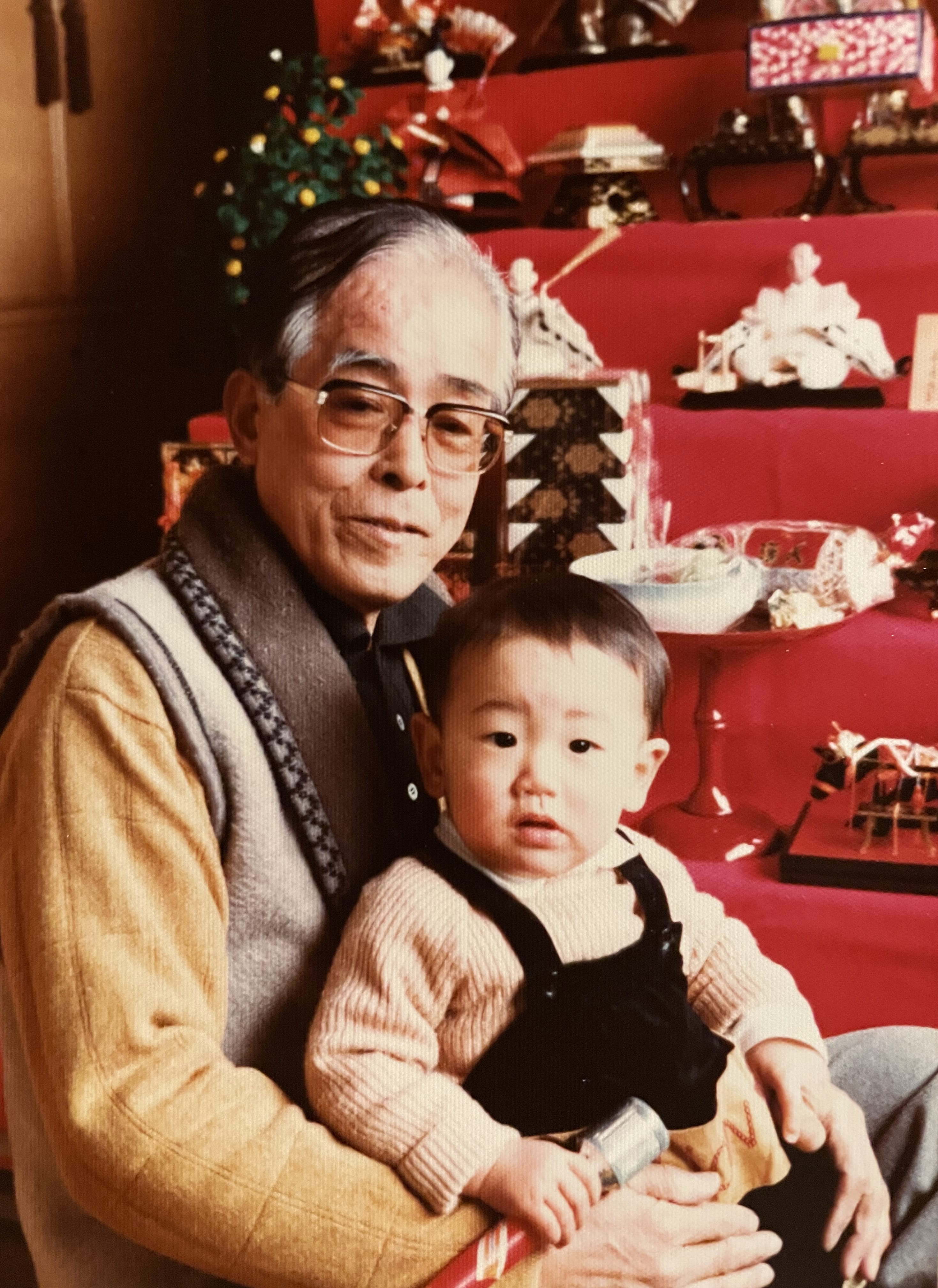 Asst Prof Yasunori Saheki with his grandfather