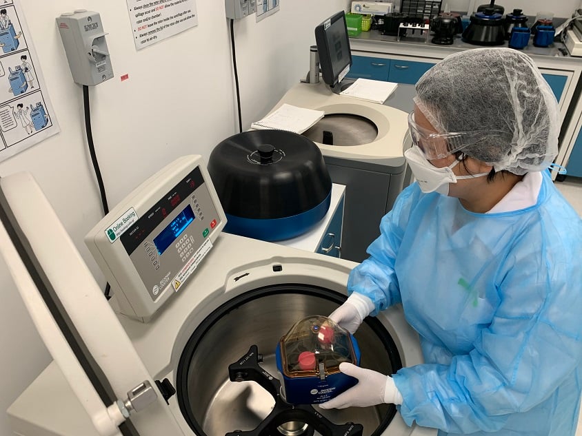 Collecting viruses in wastewater by centrifuging