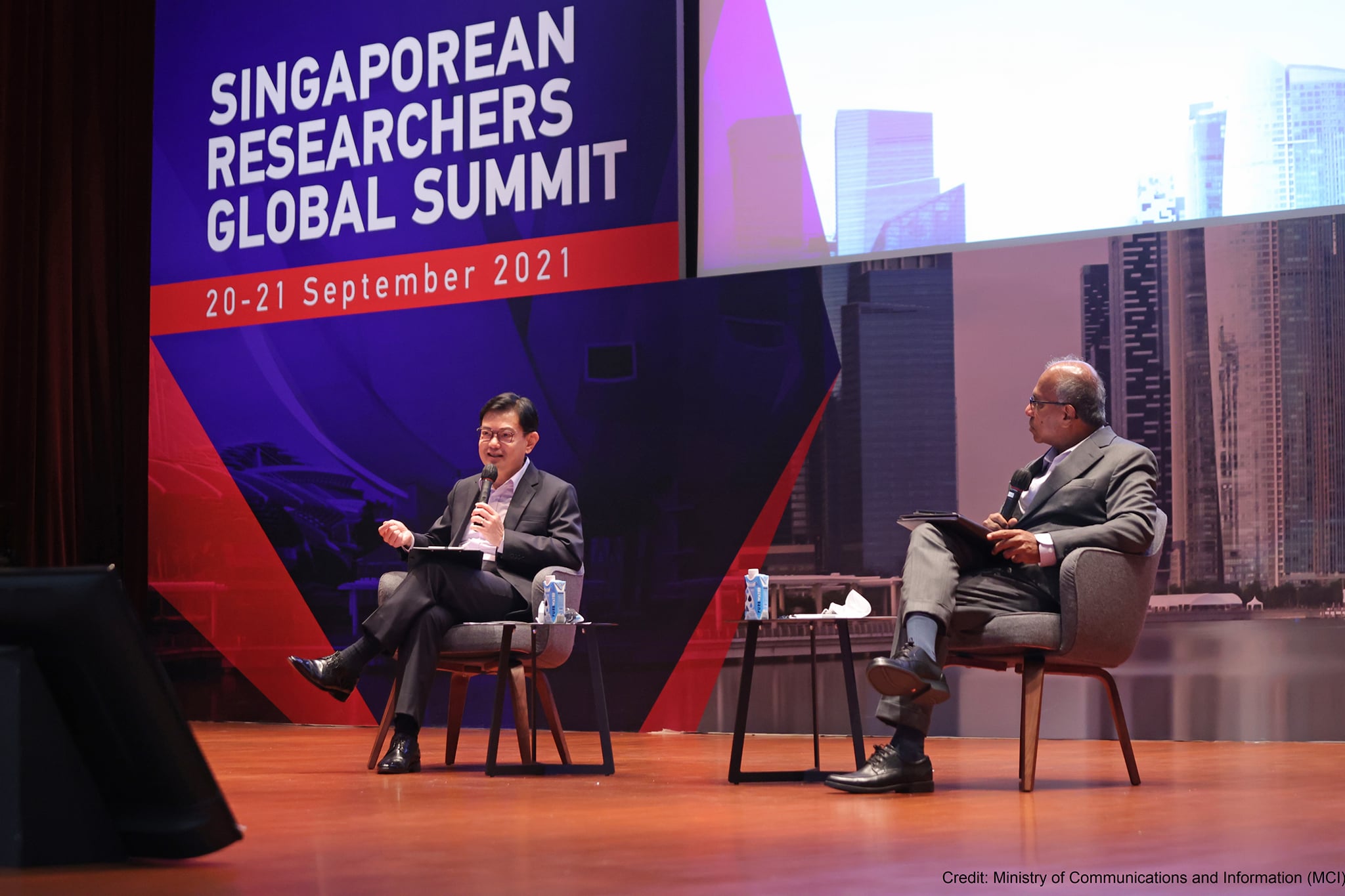 DPM Heng Swee Keat and and Prof Subra Suresh at the Singaporean Researchers Global Summit 2021