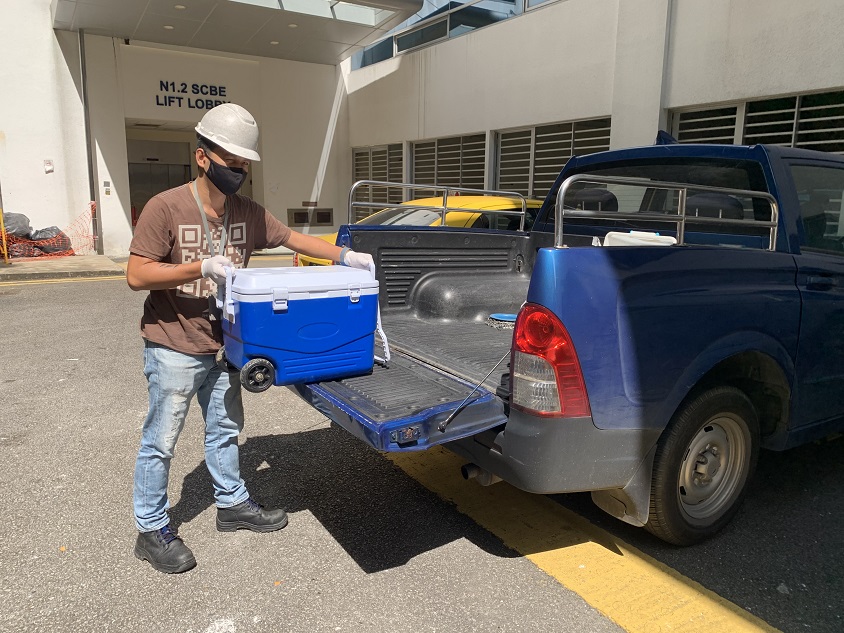 Transport of wastewater samples to the laboratory