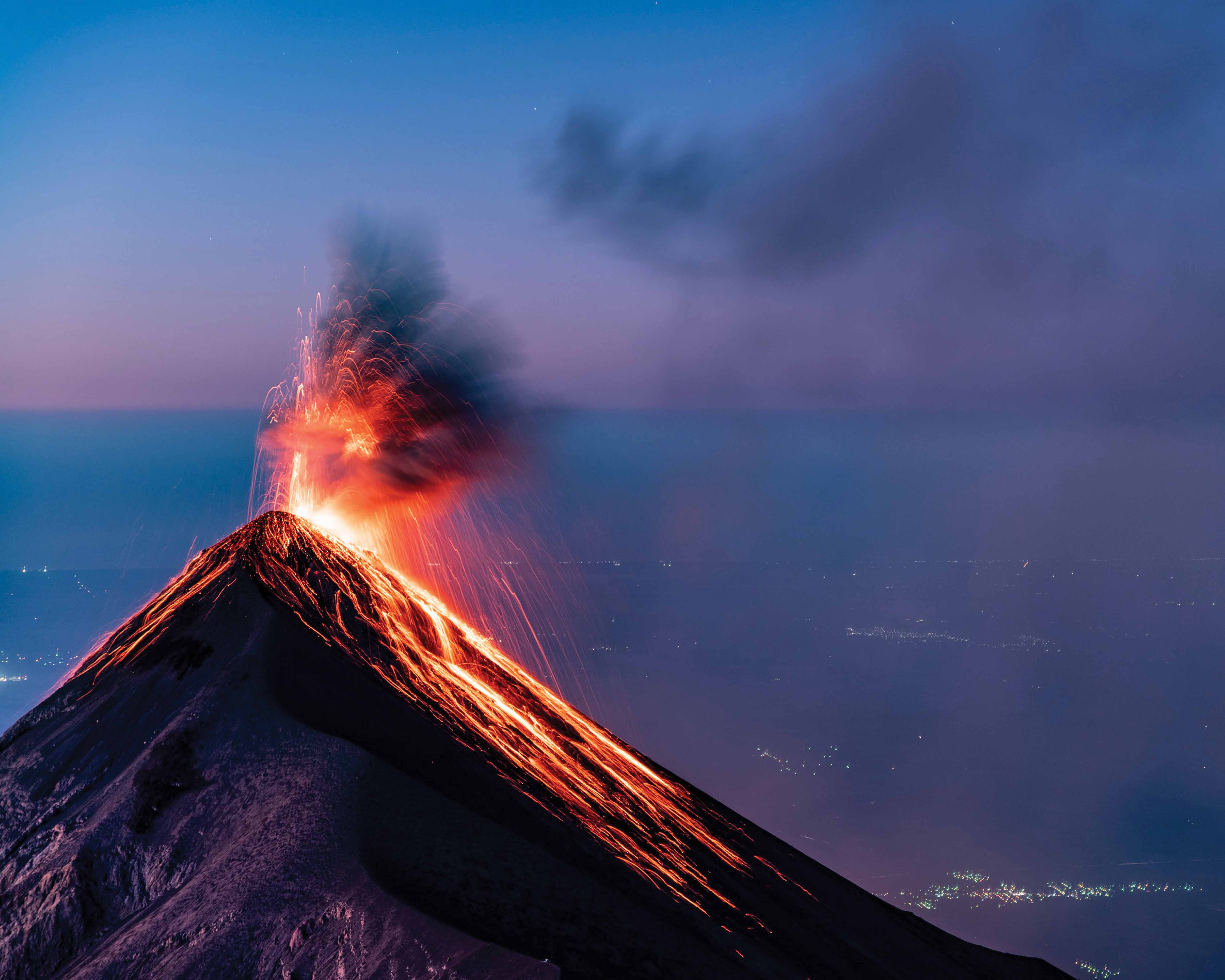 Photo of volcanic eruption