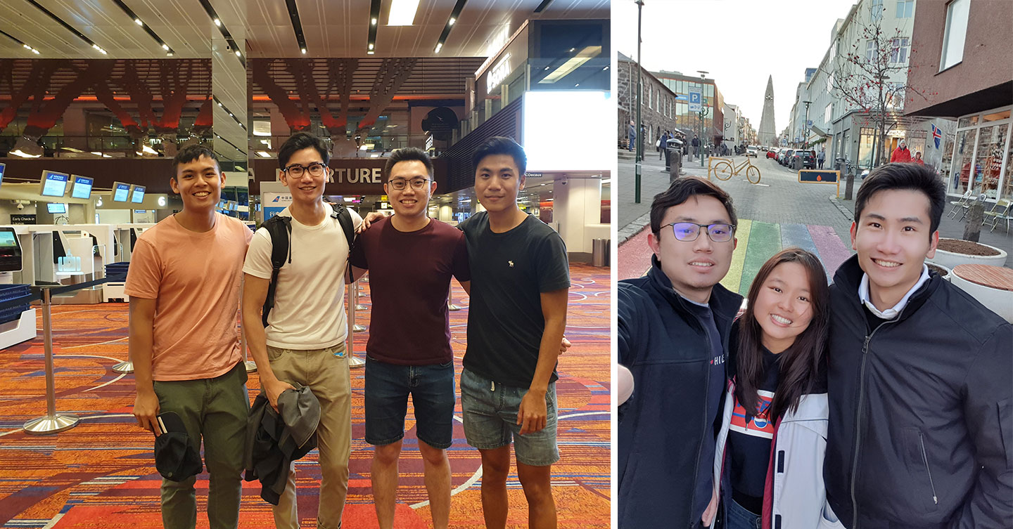 Photo of awardee with friends during a road trip to San Francisco and Seattle after internship.
