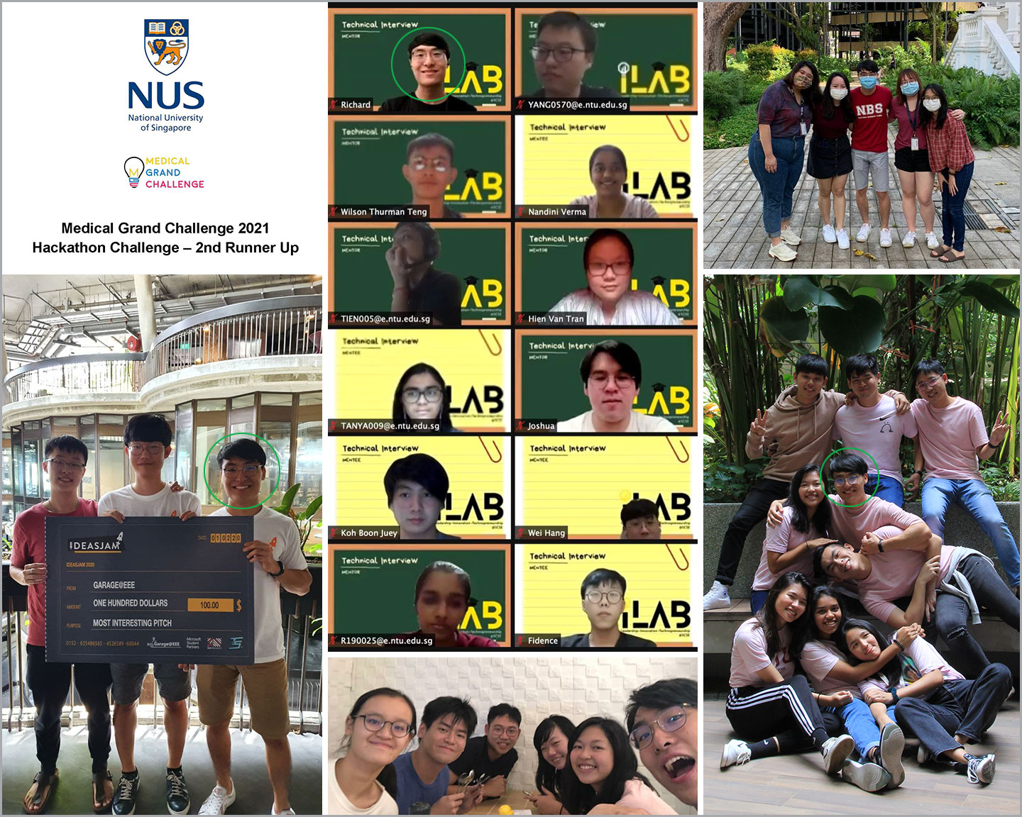 Photo collage of Richard Yang Chen Xiao's activities (BCG, Year 3).