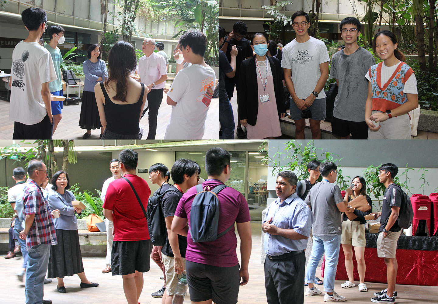 Photo collage of University students meet their mentor.