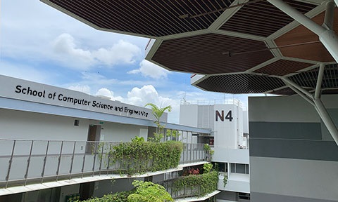 Photo of NTU, School of Computer Science and Engineering building.