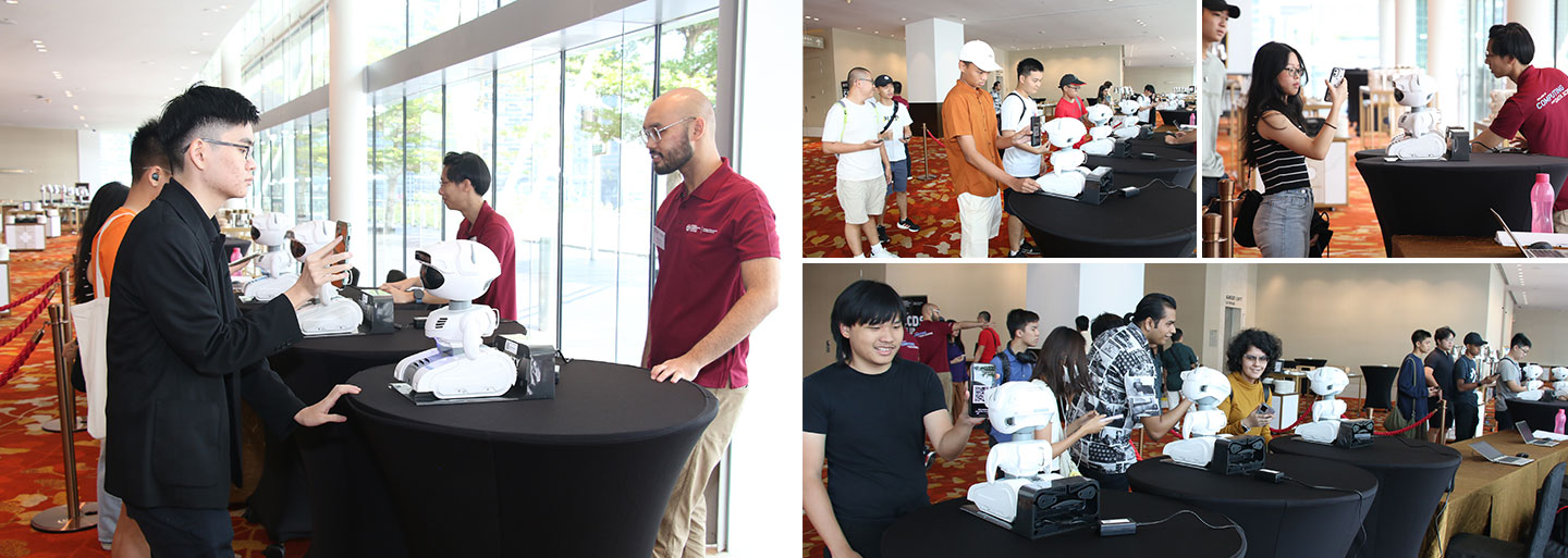 Photo of guests scanned their attendance using CCDS Misty Robots.