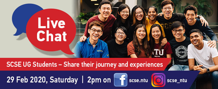 Share information of UG programmes, their journey and experiences live on SCSE social media