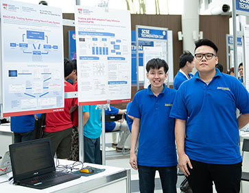 The final year project and students won the award - Most Creative: Chew Yao Kang and Lee Chun Kiat.