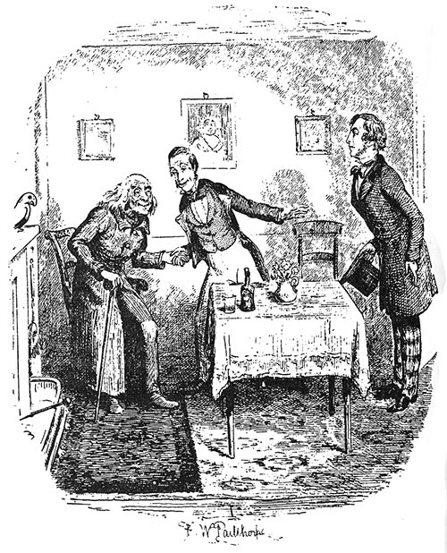The Aged P. Etching by Frederick William Pailthorpe (1838-1914) from the Robson & Kerslake edition in 1885. (charlesdickenspage.com)