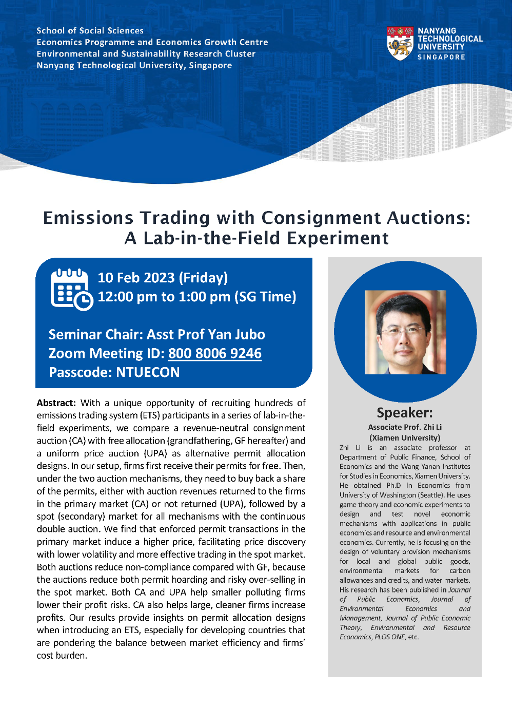 Emissions Trading, Consignment Auctions, Permit Transactions