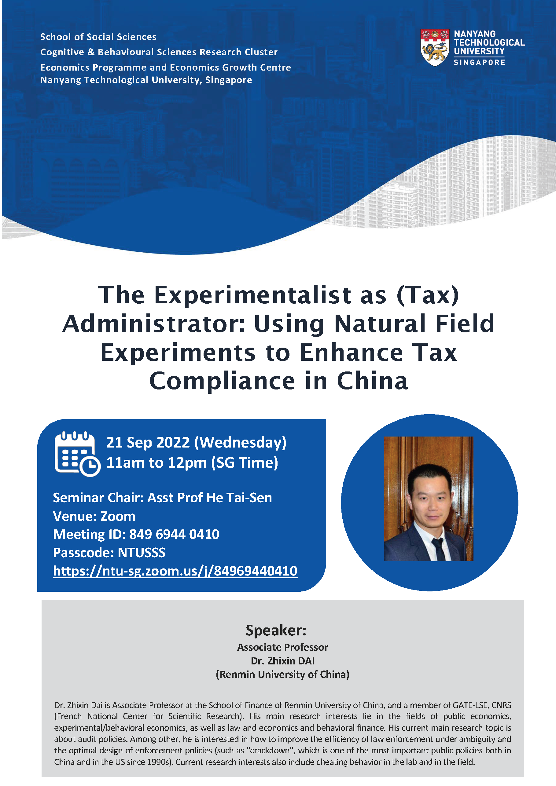 Natural Field Experiments, Tax Compliance, China