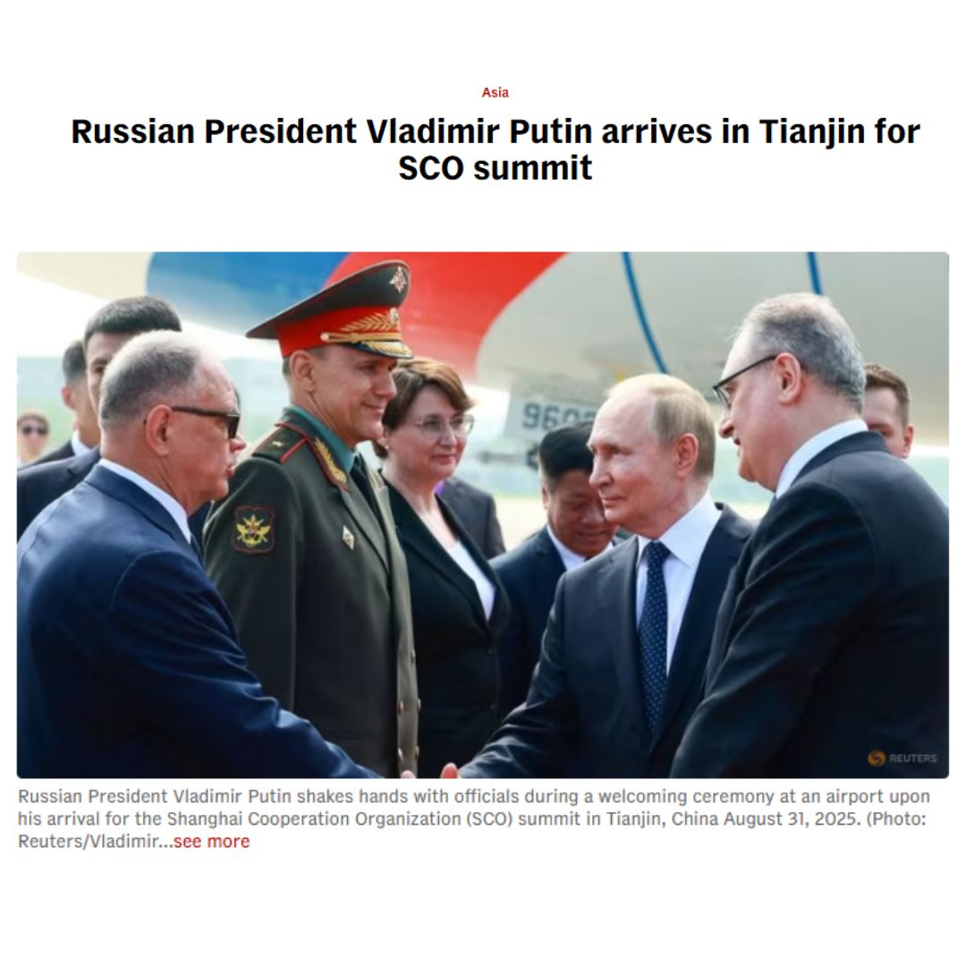 Russian President Vladimir Putin arrives in Tianjin for SCO summit ...
