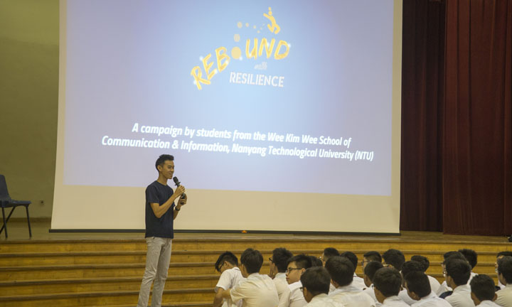 Kevin Wee speaking at Victoria school