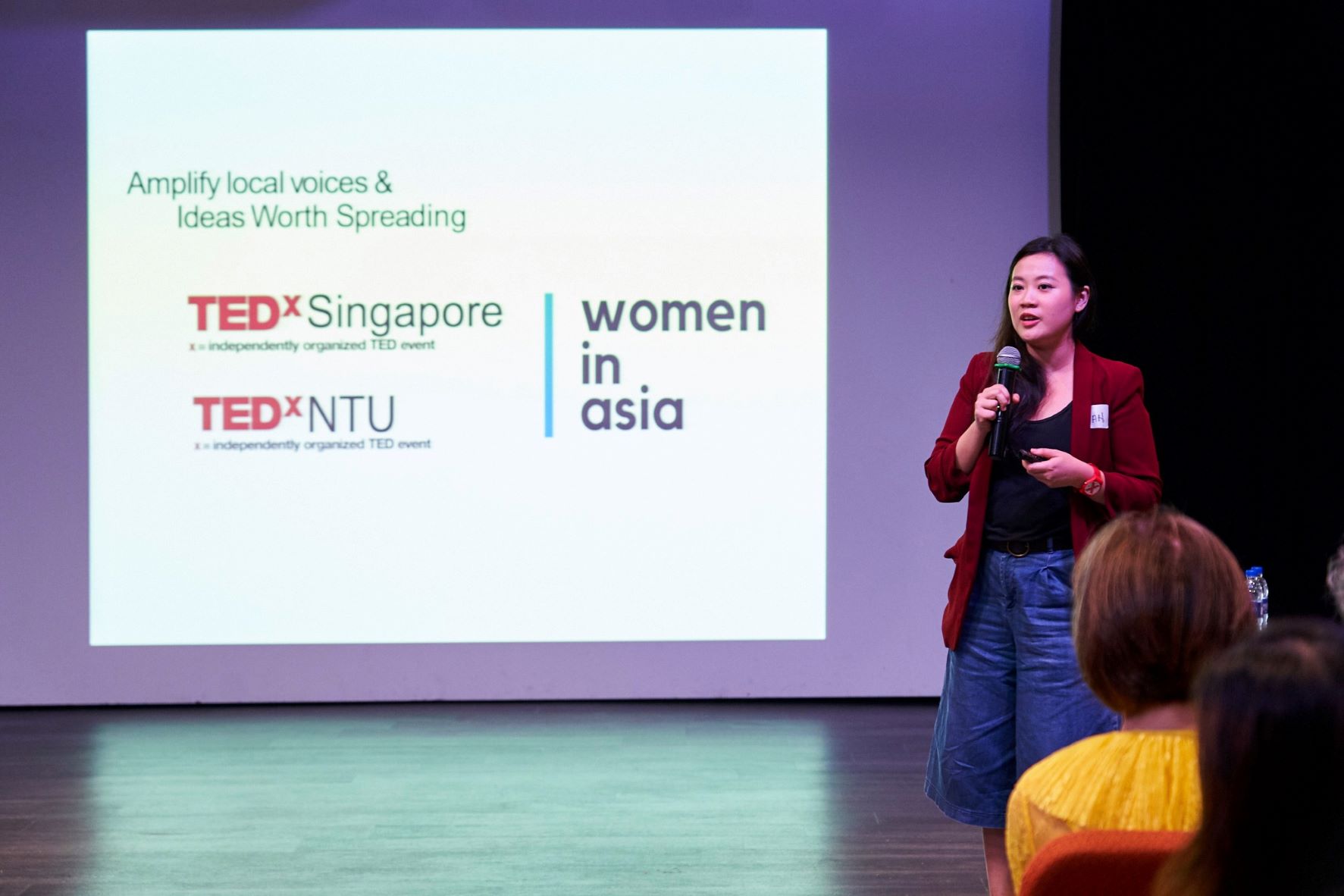 Ms Vivian Lim sharing about her work at Women In Asia, TEDxSingapore and TEDxNTU.