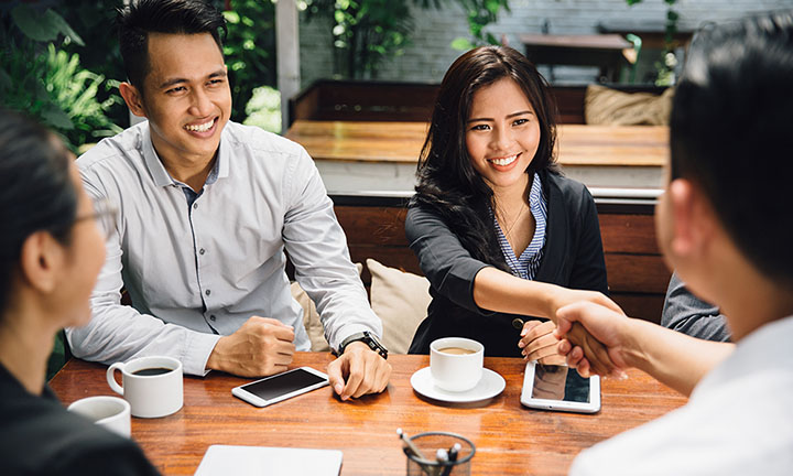 Business people shaking hands