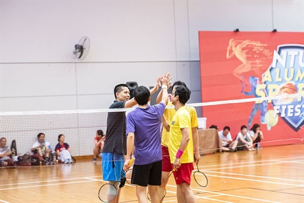 Badminton session at the Sports Fiesta