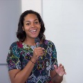 Female speaker, Amanda Brown from the US Embassy sharing her experiences in entrepreneurship