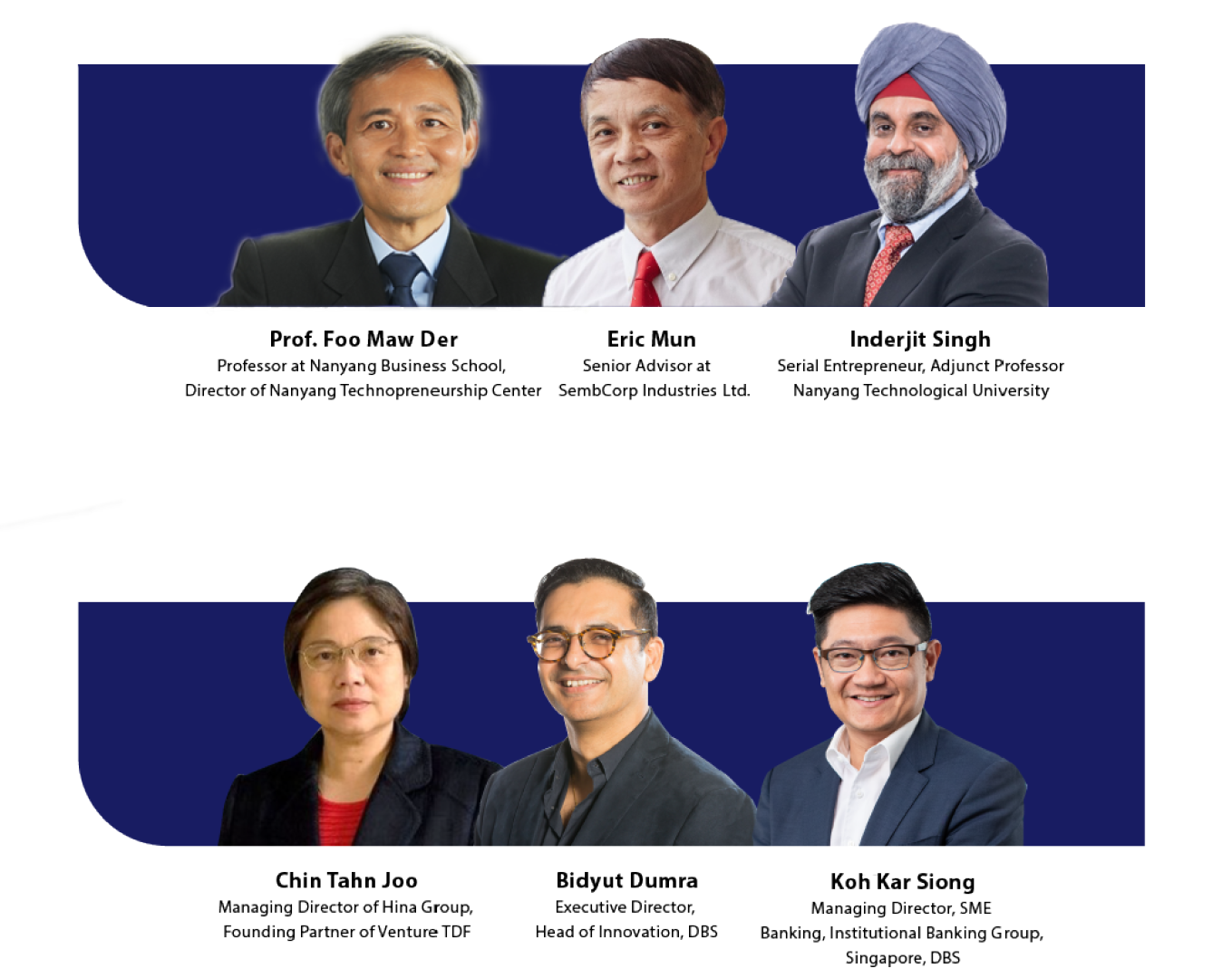 Enterprise Leadership For Transformation 2021 programme selected instructors prof lam kwok yan, inderjit singh, Eric Mun, Mark Greeven, Chin Tahn Joo, Didyut Dumra, Koh Kar Siong