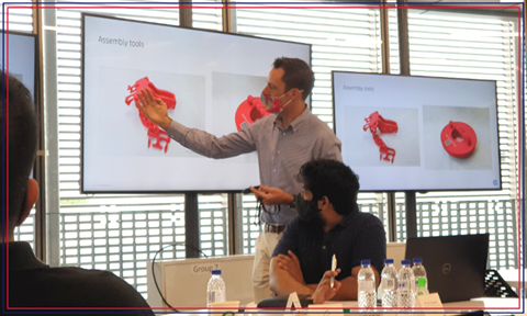 Mitchell Beness from HP Corp Lab demonstrating how 3D Printing is being used to drive innovation and business growth