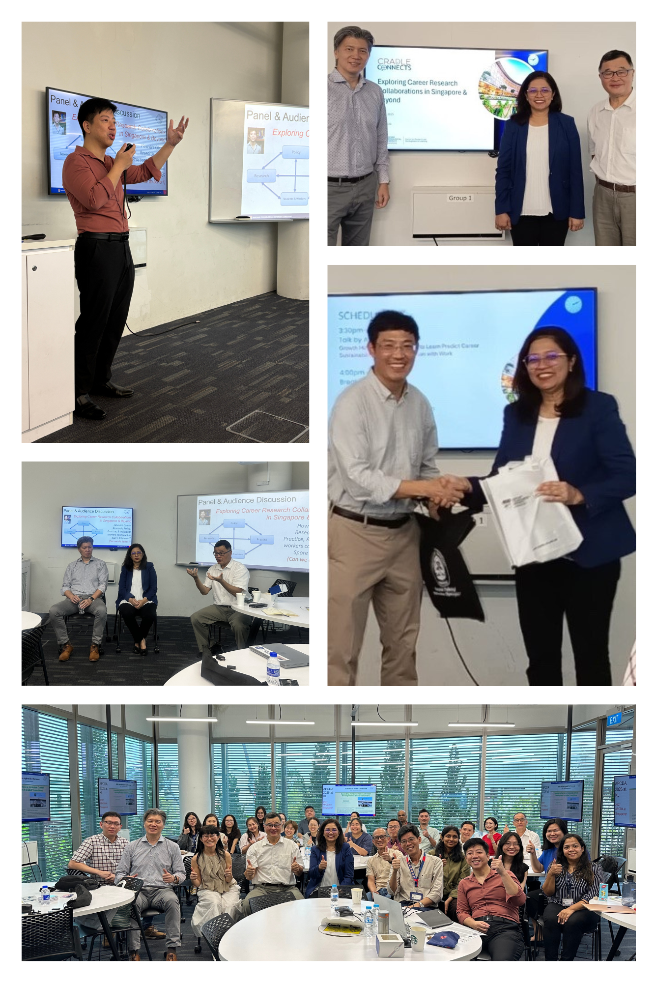 a collage of the cradle connects event Exploring Careers Research Collaborations in Singapore & Beyond september 2025