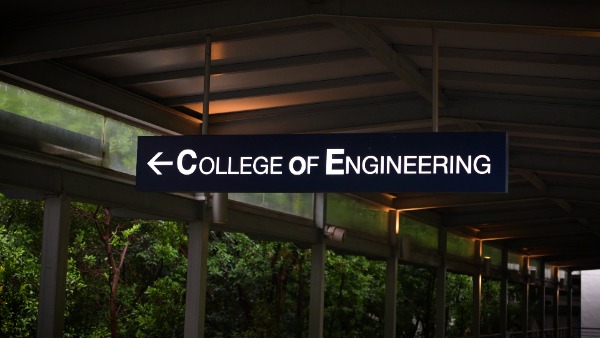 About us at NTU Engineering image of sign outside building