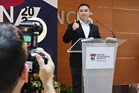 Jia Jun delivering a speech at the Convocation of 2023.