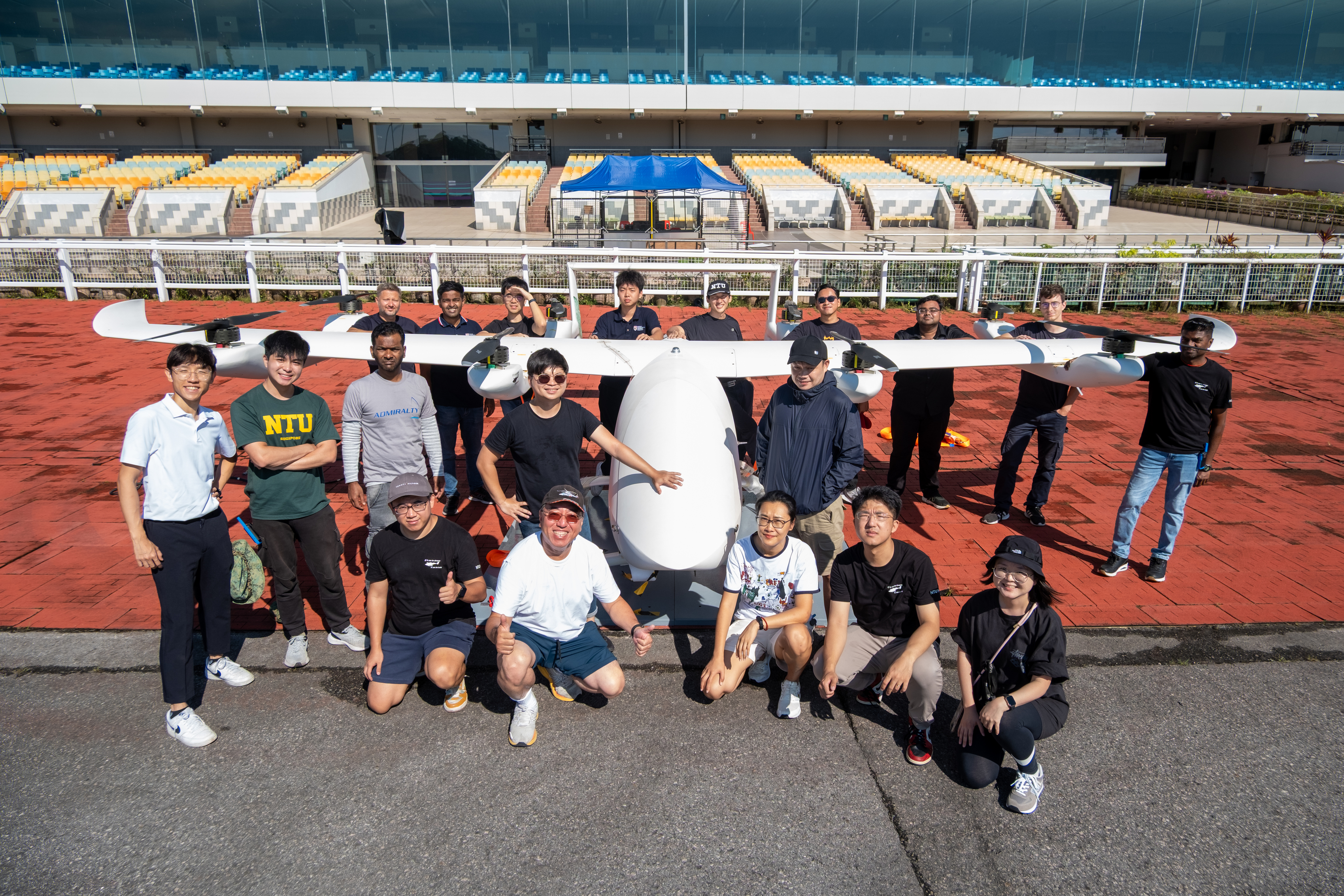 Evtol with NTU students and Prof James Wang