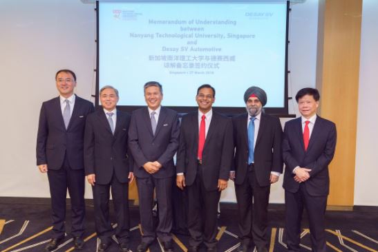 MOU signing between NTU and Desay SV Automotive