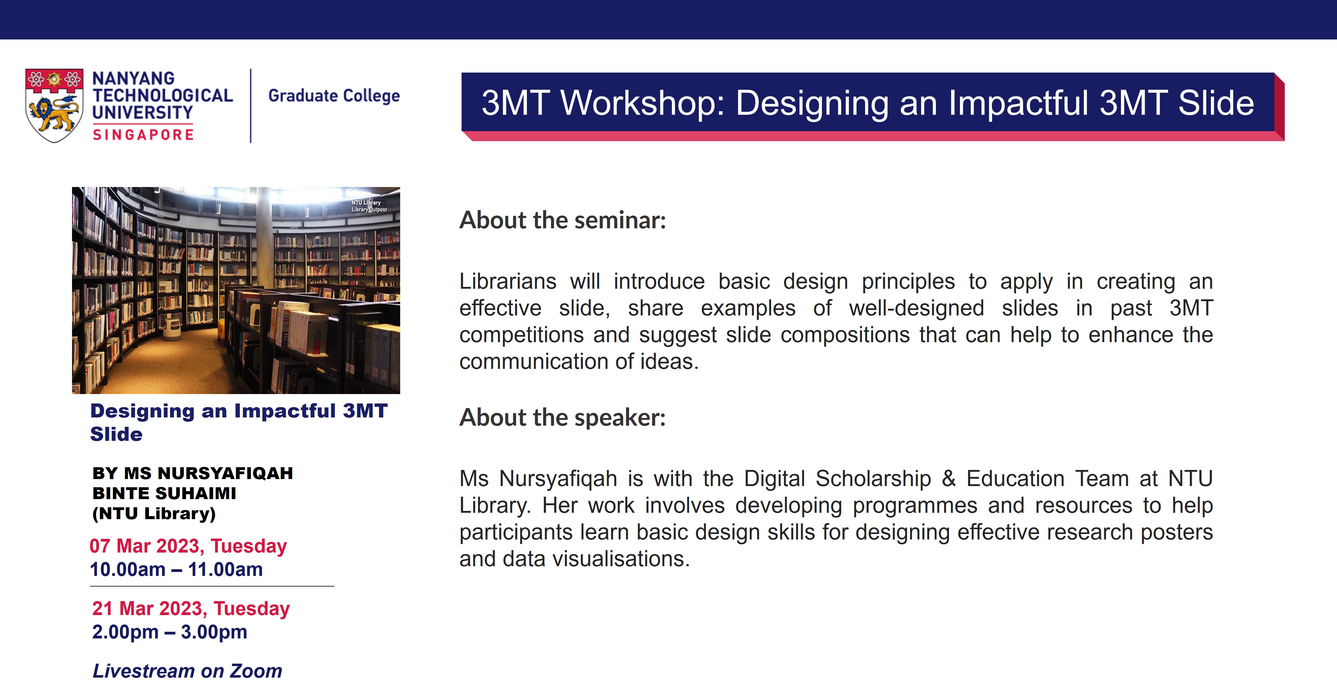 3MT Workshop - Designing an Impactful 3MT Slide