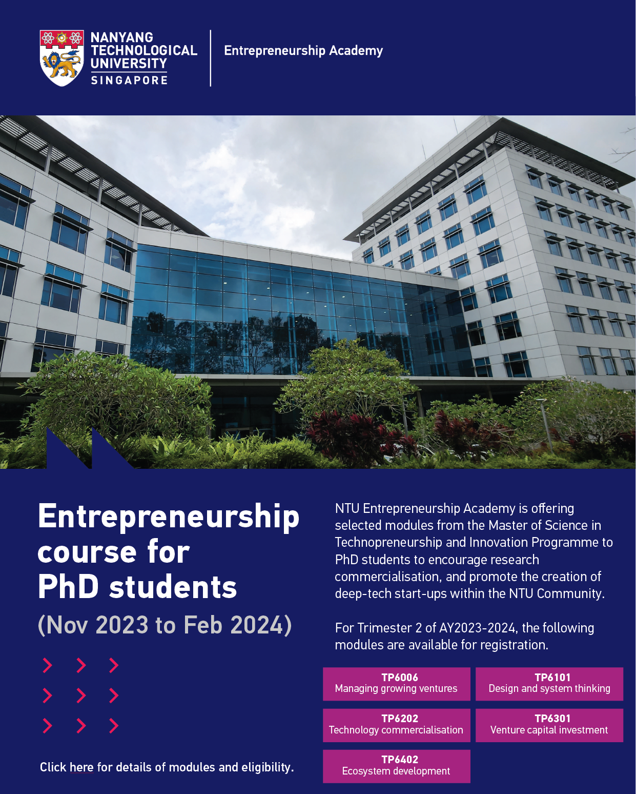 Entrepreneurship electives for PhD students