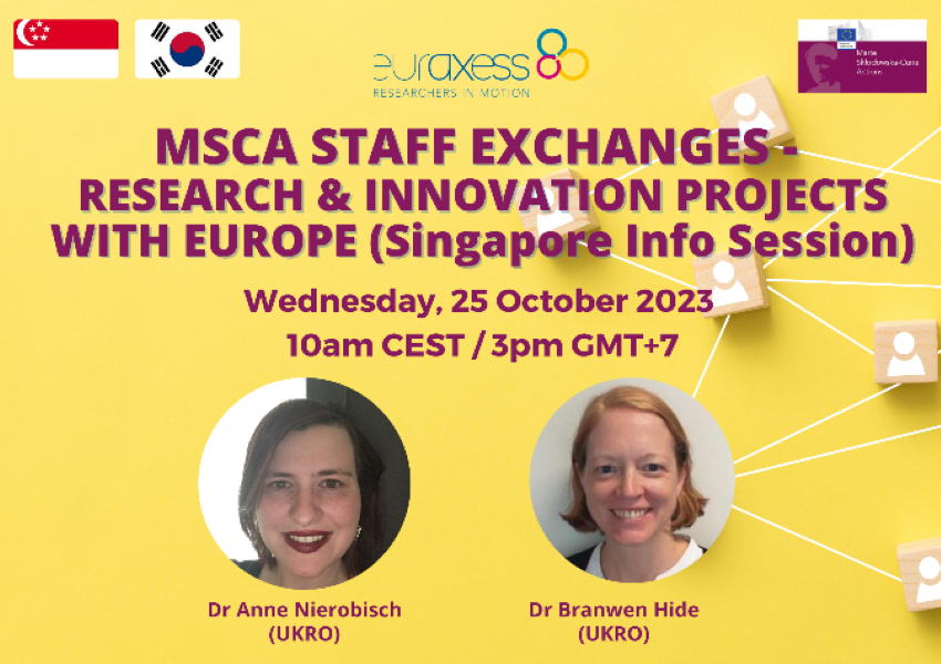 MSCA Staff Exchanges- Research AND Innovation Projects with Europe Singapore edition