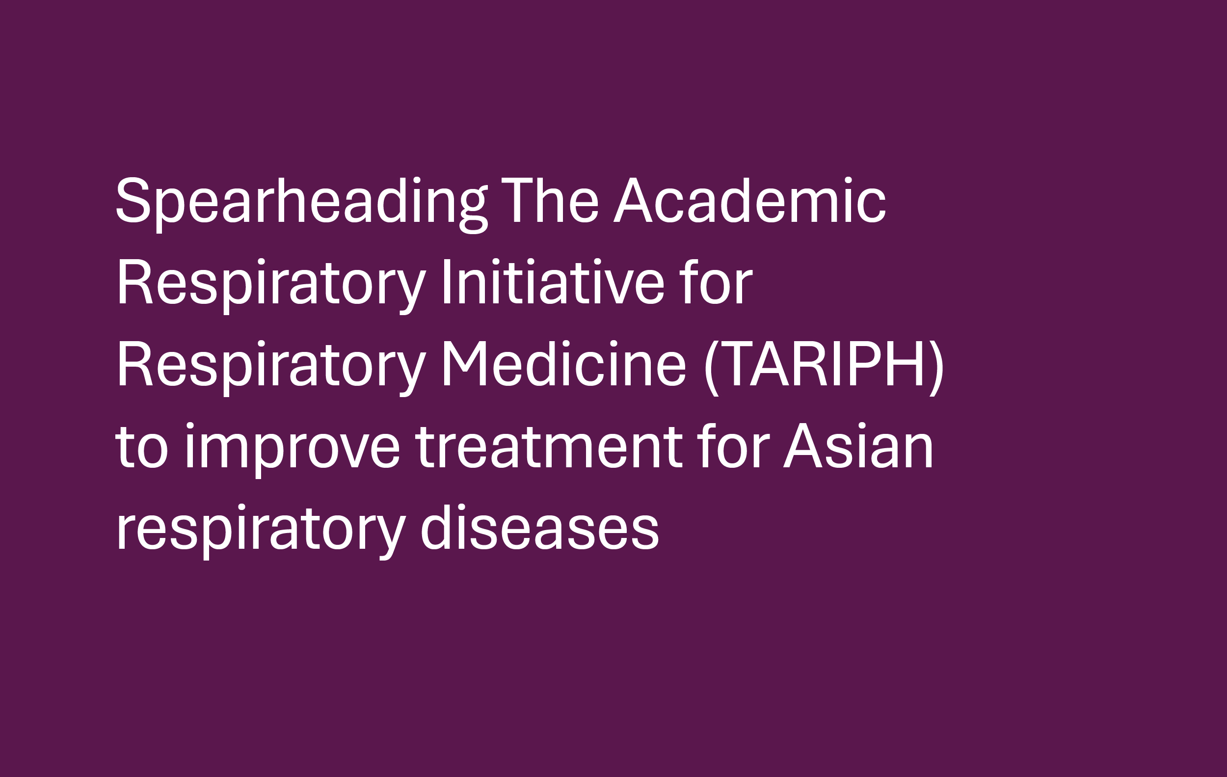 Respiratory and Infectious Diseases