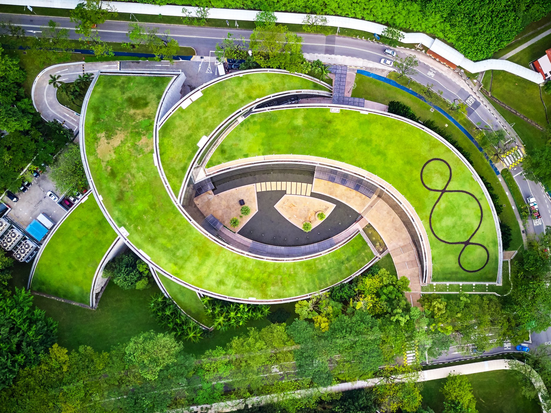 Aerial view of the The Arc at the Nanyang Technological University 