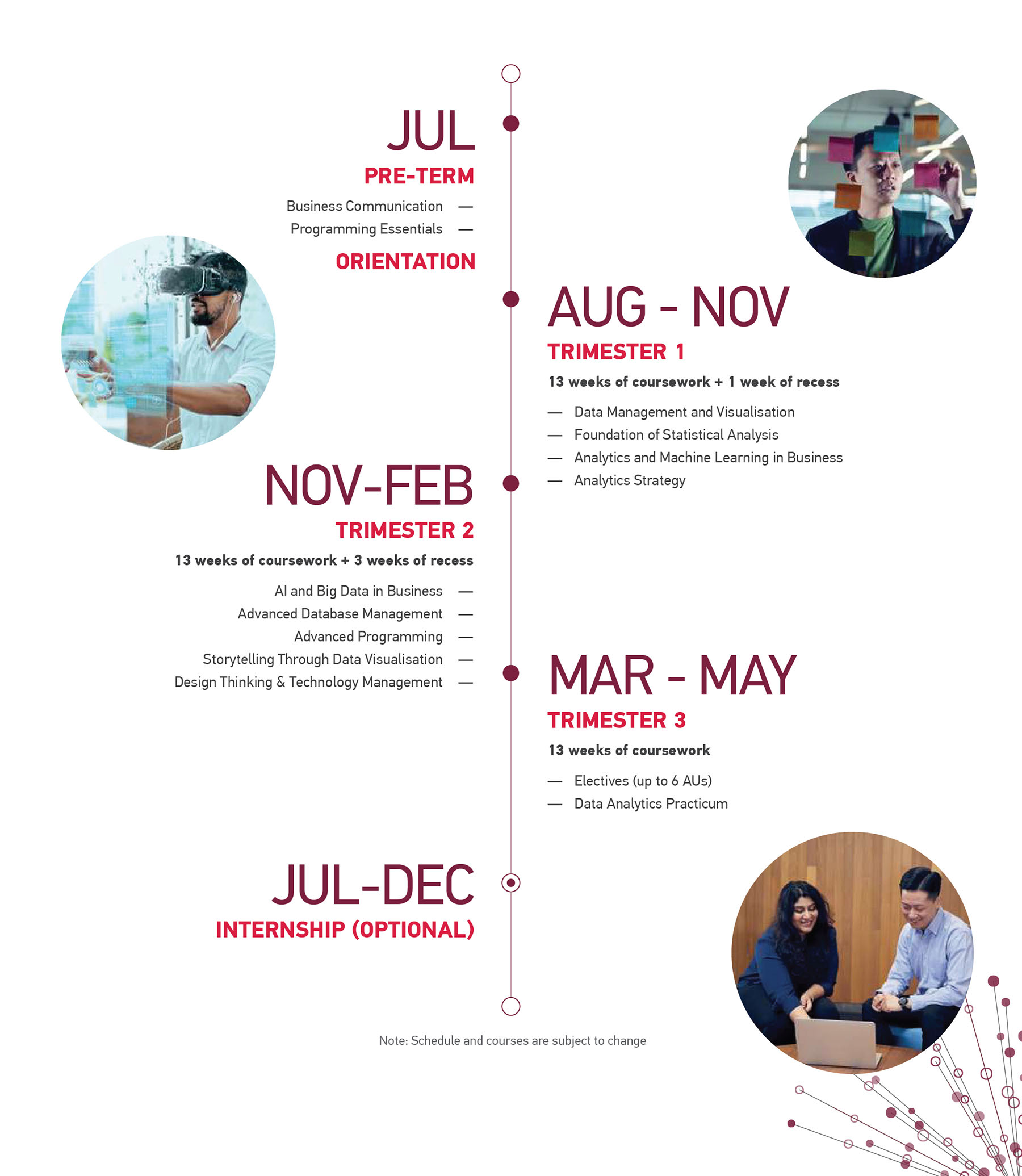 MSc Business Analytics Full-Time Programme Calendar
