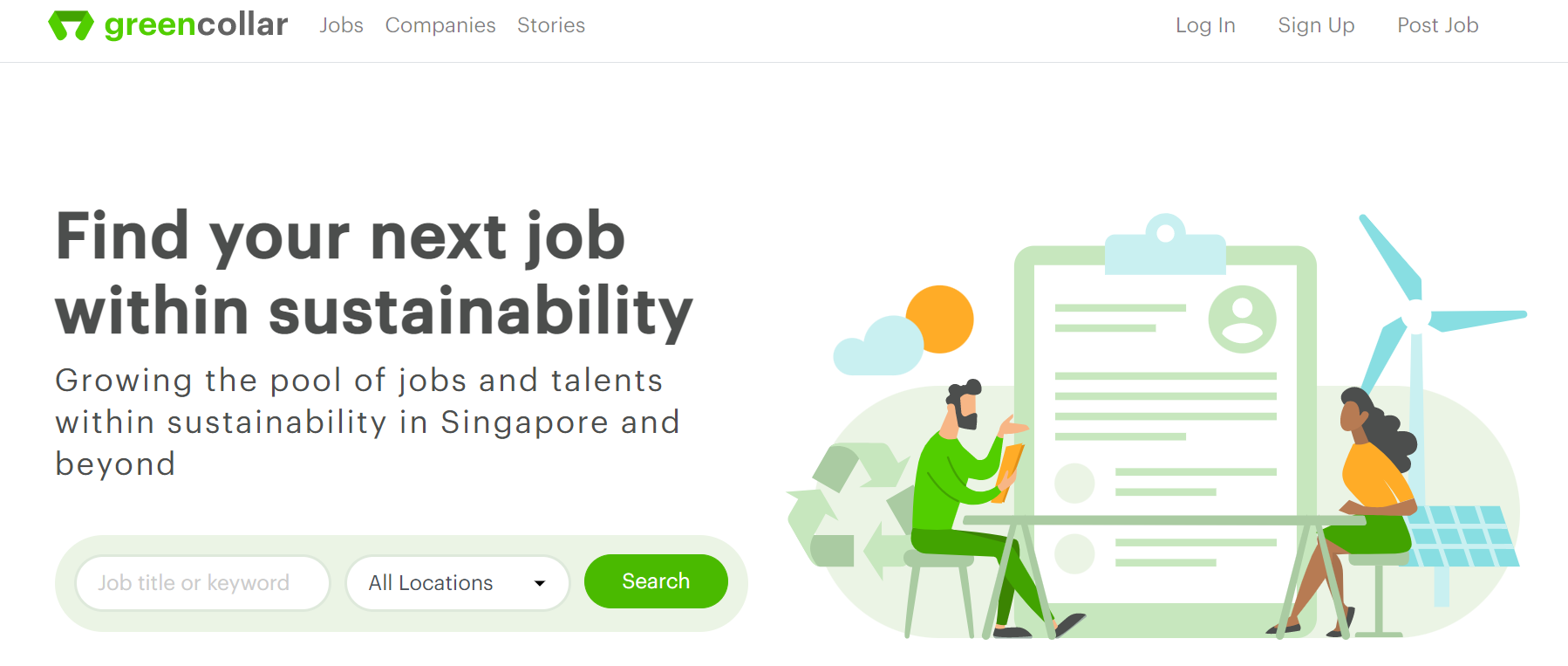 Website for green and sustainable jobs
