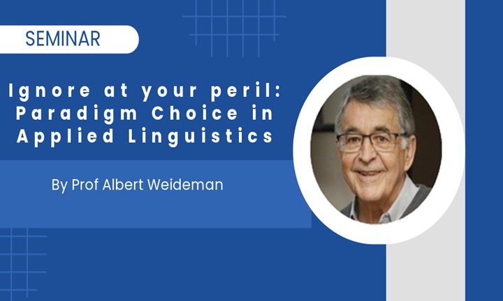 Cover - Talk by Prof Albert Weideman